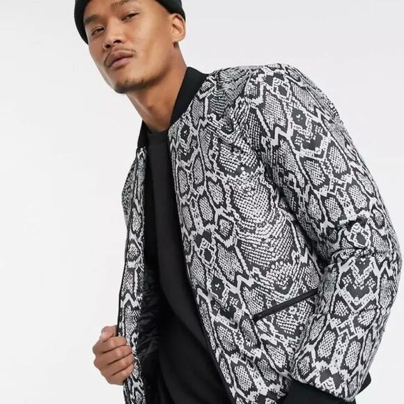 Bolongaro Trevor snakeskin quilted bomber jacket-GreySize small
